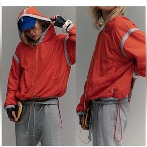 NWT Free People Don’t Back Down Pullover in Mango/Gray